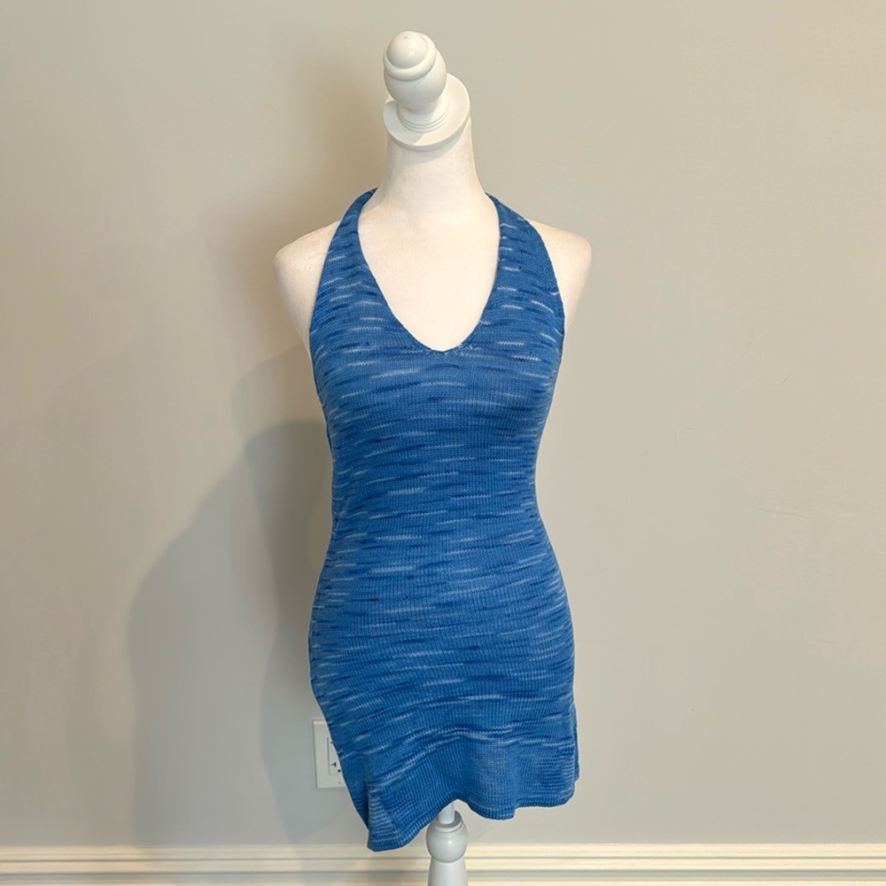 C+D+M Blue Halter Mini Dress
